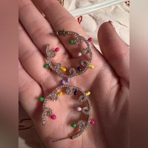 Colorful holiday Hoop Earrings